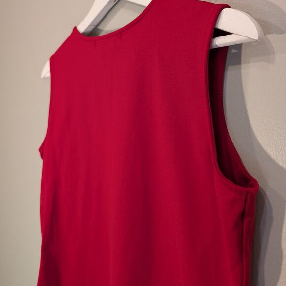 Acorn Tank Top Womens Red V-neck Tank Stretch Lined Made in America - Size S - Picture 6 of 7